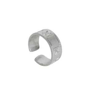 Adjustable <b>Silver</b> <b>Toe</b> <b>Ring</b> Cross Heart Design Gold Plated Stainless Steel for Wedding Engagement Featuring Diamond Main Stone - Product Image 1