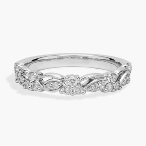 Bague d'éternité vintage en dentelle avec diamants de laboratoire, coupe ovale, bijoux de mariage et d'anniversaire pour femme - Product Image 1