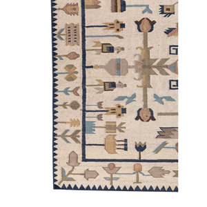 Bedouin Ivory Flat Weaves Wool <b>Rug</b> Handmade Geometric Braided Rectangle for Home for Living Room or Bedroom-ADWL-23013 - Product Image 4