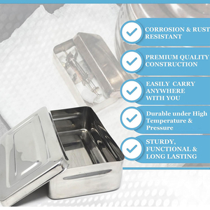Juego de instrumentos médicos de alta calidad Bandejas de esterilización manual con tapa Hollowware Caja perforada Instrumento médico - Product Image 1