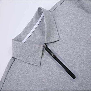 Polo de manga corta informal para hombre con semi-cremallera de buena calidad al por mayor, polo con bloqueo de color - Product Image 3