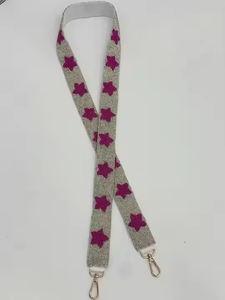 MD HANDICRAFTS Sangle de sac à main moderne brodée à la main perlée à paillettes avec logo personnalisé Sangle multi-occasions - Product Image 4