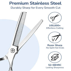 กรรไกรผอมบางทำจากสเตนเลสสตีลสไตล์ญี่ปุ่นขนาด7 "สำหรับร้านเสริมสวย - Product Image 2