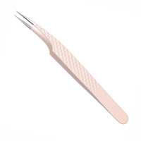 Pince à cils en acier inoxydable à pointe dentelée Black Diamond, texture à pointe pointue, longueur 10-12 mm, prise en main facile, volume plasma, pour extensions de cils