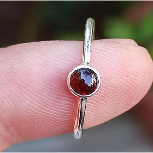 Dainty <b>Garnet</b> Gemstone <b>Ring</b> Sterling <b>Silver</b> Handmade Boho Natural Platinum Jewelry Birthday Anniversary Christmas Gift for Her - Product Image 5