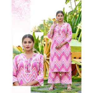 Kurti Moderno de Algodón Khadi, Traje Étnico de Diseño Hecho a Mano para Oficina, Fiesta, Boda, Recepción, Festivales y Funciones Tradicionales - Product Image 3