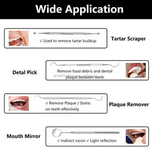 8-Piece Professional Stainless Steel Dental Hygiene Kit Manual Oral Care Tools Examination Set for Dental Students - Product Image 5