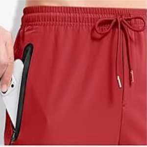 Venta al por mayor logotipo personalizado de los hombres ligeros Slim Fit pantalones de cintura alta de lona de secado rápido verano estilo de la calle de aspecto informal - Product Image 3