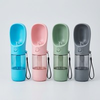 Бутылка для воды для собак 3-в-1 без BPA, портативный дорожный диспенсер для животных с контейнером для корма и держателем для пакетов для экскрементов, для походов и прогулок на природе