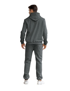 Ensemble de survêtement pour homme, coupe-vent, hiver, 2 pièces, motif uni, 100% coton, sweat-shirt à capuche, jogging, survêtement, manches longues, imprimé lettre, anime - Product Image 3