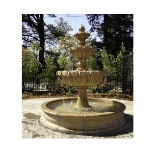 Fuente de jardín de mármol blanco adornado con escultura hecha a mano para patio Villa Patio Resort entrada y decoración al aire libre - Product Image 1