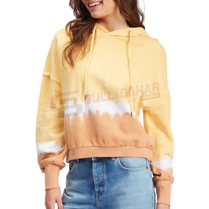 เสื้อมีฮู้ดพิมพ์ลายมัดย้อมสำหรับผู้หญิงใส่ให้ความอบอุ่นในฤดูหนาวสไตล์ลำลองมีโลโก้ด้านหน้าสำหรับสวมใส่ในฤดูใบไม้ร่วง - Product Image 1