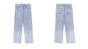 กางเกงยีนส์ขายาวผ้ายืดหยุ่นได้สำหรับผู้ชาย - Product Image 6