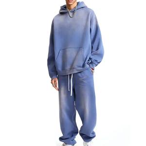 Mayorista Chándal de gran tamaño Lavado con ácido Chándal de invierno Chándal transpirable para hombres Chándal de alta calidad con logotipo personalizado OEM - Product Image 1