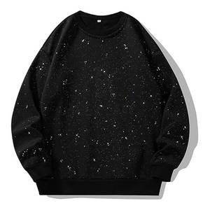 Sudadera unisex básica con diamantes de imitación patrón sólido ropa de calle para invierno sudadera mezclada de algodón para hombres - Product Image 2