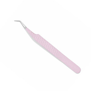 Pinzas de pestañas de color rosa Etiqueta privada Extensión de pestañas personalizada Punta de fibra Fijación fuerte Pinzas de pestañas delgadas - Product Image 4