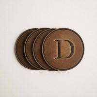 Nouvel ensemble de sous-verres vintage en cuir PU écologique, lot de 6, prix de gros, élégant, antidérapant, imperméable et durable pour boissons et café