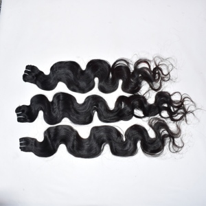 Extensiones de Cabello Humano Indio 100% Natural, Virgen, Remy, Color Negro, Tejido a Máquina, Doble Trama, Ondulado, 100g - Product Image 4