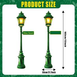 Lot de 2 lampadaires de rue à découpe escamotable avec décorations de fête pour anniversaires - Product Image 3