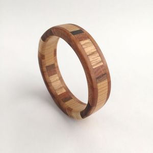 Brazalete y pulsera de madera con diseño de fuerza, tamaño personalizado, pulseras de madera, brazalete hecho a mano con flores, brazalete de madera - Product Image 1