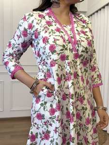 Venta al por mayor colección Slub Floral impreso Readymade ropa India pakistaní para ropa de fiesta informal catálogo completo disponible - Product Image 2