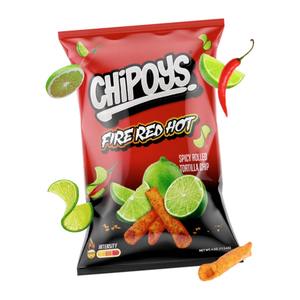 Chips de tortilla Chilie Limon Chipoys 4oz Chips de tortilla épicées Chipoys Fire Red Hot - Product Image 1