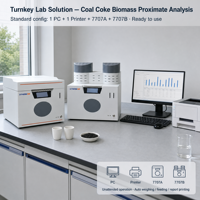 YX-GYFX7707 Analyseur automatique de proximité pour la teneur en eau, la cendre, les volatiles et le carbone fixe du charbon ASTM D3172 0,5-1,2 g 36 échantillons 1 ° Précision C