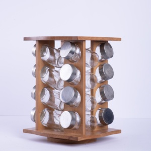Juego de Especias de Madera de Haya al por Mayor con 16 Frascos |   Organizador de Cocina OEM y ODM - Product Image 5