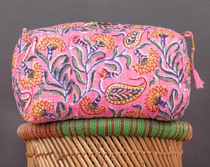 กระเป๋าซิปใส่เครื่องสำอางทำจากผ้าฝ้ายกันน้ำดีไซน์ตามสั่งพิมพ์ลายบล็อกอินเดียแนววินเทจเป็นมิตรต่อสิ่งแวดล้อม - Product Image 4