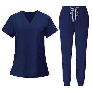 OEM Service for Unisex Eco-Friendly Cotton Corduroy <b>Scrub</b> Suit Custom Logo Private Label Beauty Salon Uniform Sets HI-W3563 - Product Image 2