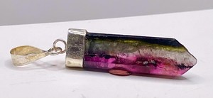 Pendentif en pierre précieuse tourmaline naturelle fait à la main en argent sterling 925 collier bijoux artisanaux fins - Product Image 3