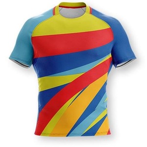 เสื้อรักบี้สำหรับเล่นฟุตบอลชุดพิมพ์ลายเสื้อเจอร์ซีย์ผ้าโพลีเอสเตอร์พิมพ์ซับลิเมชัน - Product Image 3