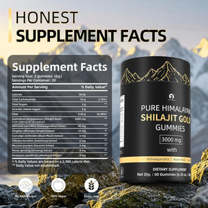 Gomitas de Shilajit Doradas de Marca Privada al por Mayor OEM con Ácido Fúlvico y Múltiples Minerales para Energía y Apoyo Inmunológico - Product Image 2