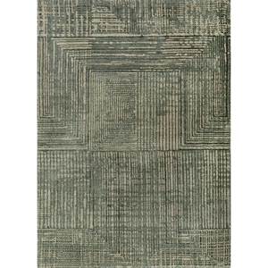Tapis Kavi vert noué à la main en laine et soie de bambou, motif géométrique classique pour la maison, tapis de salon 9x12, épaisseur 10mm - Erreur de projet - Product Image 1