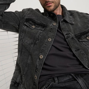 Chaquetas Vaqueras de Invierno para Hombre a la Moda, Cuello Camisero, Ropa de Calle Cómoda, Diseño Frontal con Logotipo Personalizado de Alta Calidad - Product Image 3