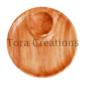 Assiette à dîner en bois de neem écologique de haute qualité, fabriquée à la main, design à 3 compartiments, durable, best-seller, usine, 100 pièces - Product Image 4