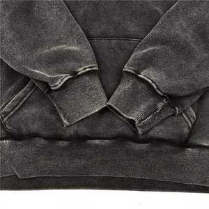 เสื้อฮู้ดดี้ PEER SPORTS 2025 ปักโลโก้ตามสั่ง ผ้าฟลีซหนานุ่มสำหรับฤดูหนาว สไตล์วินเทจ ผ้าฝ้าย 100% สีดำ สโตนอะซิดวอช ระบายอากาศได้ดี สำหรับผู้ชาย - Product Image 3