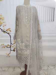 ชุดเดรสตาข่ายปักแบบไม่มีตะเข็บสำหรับผู้หญิงชุดเดรสตาข่ายสามชิ้นสำหรับ salwar kameez - Product Image 3