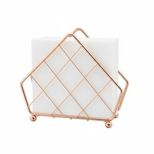 Porte-serviettes en métal de conception classique, couleur or rose, forme optimale pour la décoration de table à la maison et au bureau, porte-papier de table décoratif - Product Image 1