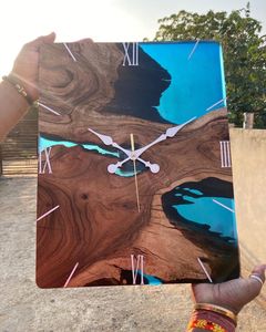 HOW EPOXY WALL <b>CLOCK</b> BEST Quality Wooden Resin Epoxy Wall <b>Clock</b> Hand Crafted Wooden Resin Epoxy Wall <b>Clock</b> Wholes - Product Image 6