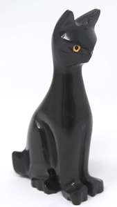 Statue en marbre de chat, sculpture de chat, décorations de sculpture d'animaux - Product Image 4