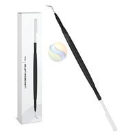 Rehausseur de cils en acier inoxydable noir mat de qualité supérieure, logo personnalisé, outil de beauté réutilisable, outils de rehaussement de cils noir mat de luxe