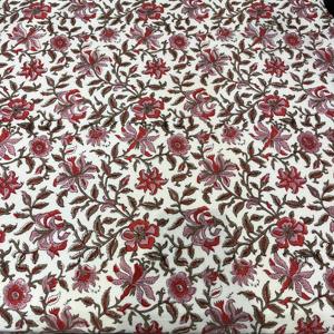 Mantel de tela estampado con bloque de mano indio Floral verde rosa pálido, cubierta de mesa de tela hecha a mano, regalos de fiesta de boda de Navidad - Product Image 3