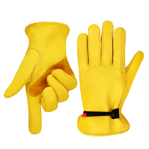 Precios competitivos Guantes reforzados de conductor de grano de cabra Guantes de trabajo de algodón de seguridad industrial con protección para las manos - Product Image 1