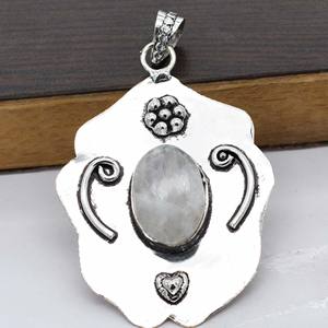 Vente en gros de bijoux vintage en laiton assortis de cristaux géométriques, pierre de lune, pendentif en pierre principale, mode religieuse, fête chrétienne - Product Image 2