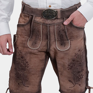 Bavarois court Lederhosen authentique daim cuir Oktoberfest tenue pour hommes Style traditionnel nouveau 2025 haute qualité - Product Image 2