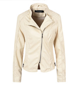 Chaqueta de motorista de cuero real OEM para mujer, abrigo de piel de oveja estilo motocicleta de invierno ajustado personalizado, venta directa de fábrica - Product Image 1