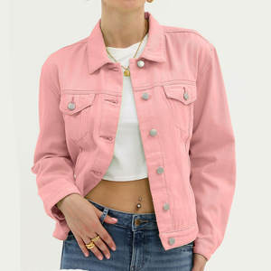 Veste en jean personnalisée de haute qualité pour femmes, logo personnalisé, vêtements décontractés d'hiver avec poches, service OEM, veste en jean - Product Image 4