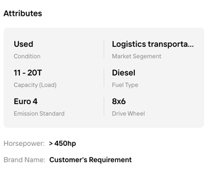 ดีที่สุด!! รถบรรทุกขนส่งสินค้าเกรดฟลีท ผลิตสำหรับการใช้งานบนทางหลวงระยะไกล พร้อมตู้คอนเทนเนอร์ - Product Image 6