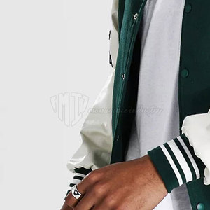 Chaqueta Letterman para Hombre de Tallas Grandes al por Mayor, Chaqueta Letterman para Hombre con Cuello Alto para Uso en Exteriores - Product Image 3